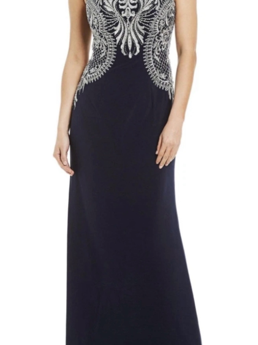 Cachet Embellished Navy Evening Gown